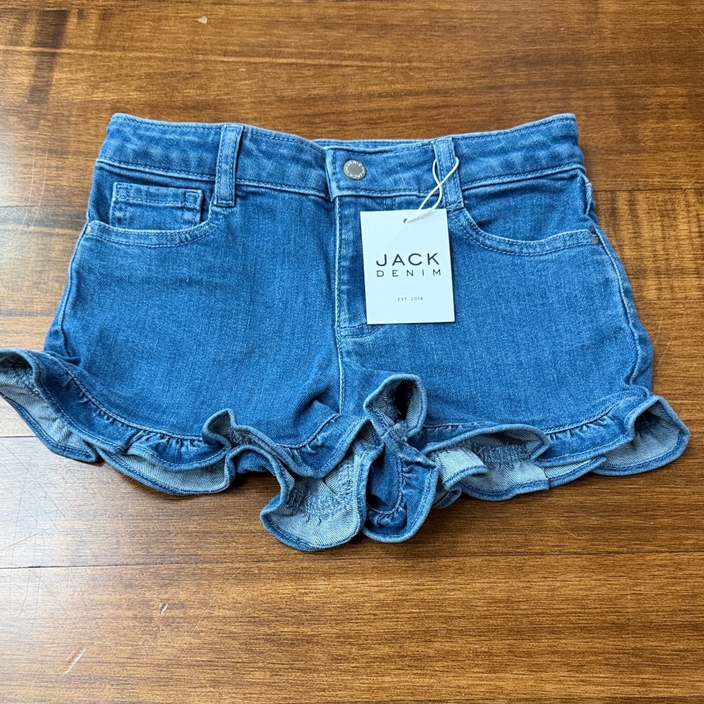 Girl’s Blue Ruffle Jean Shorts